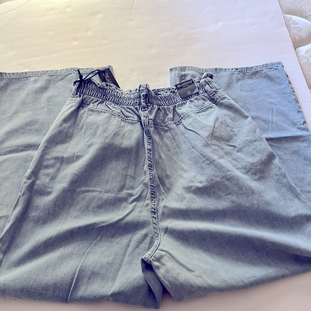 Blank NYC Women’s Paper bag Wide Leg Jean Elastic Waistband Cotton Nwt - Picture 10 of 13